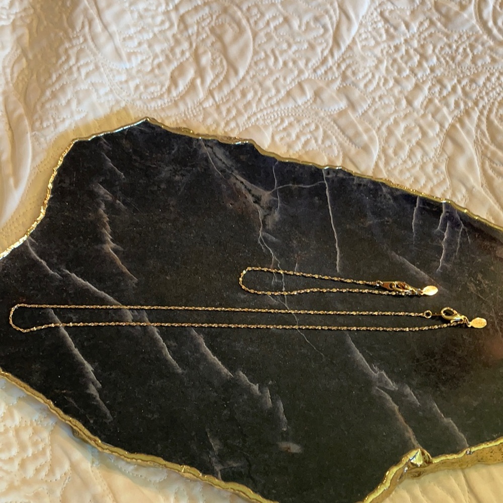 Vtg American Showcase 1mm gold tone rope chain and bracelet